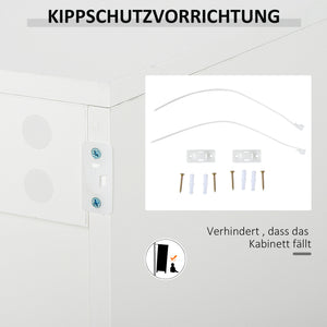 Sideboard Kommode mit 2 Schubladen Push-Click 117cm weiss