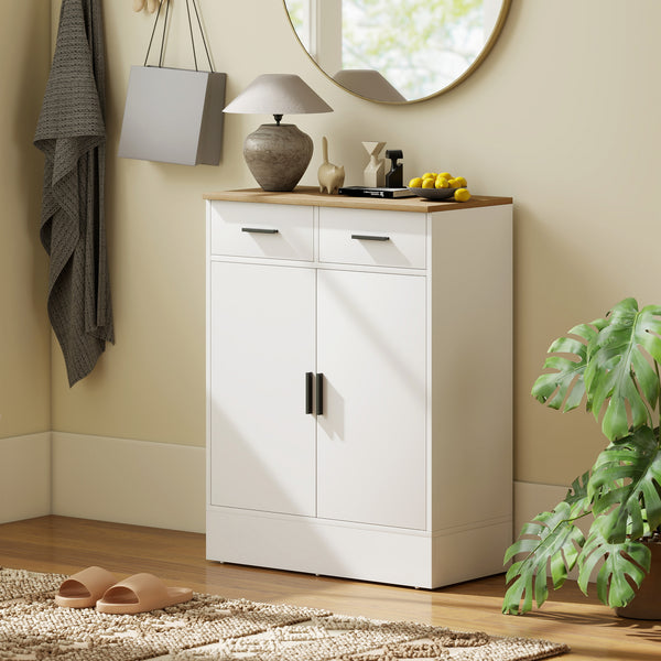 Sideboard Kommode mit Stauraum und Schubladen weiss Naturholz