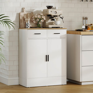 Sideboard Kommode mit Stauraum und Schubladen weiss Naturholz