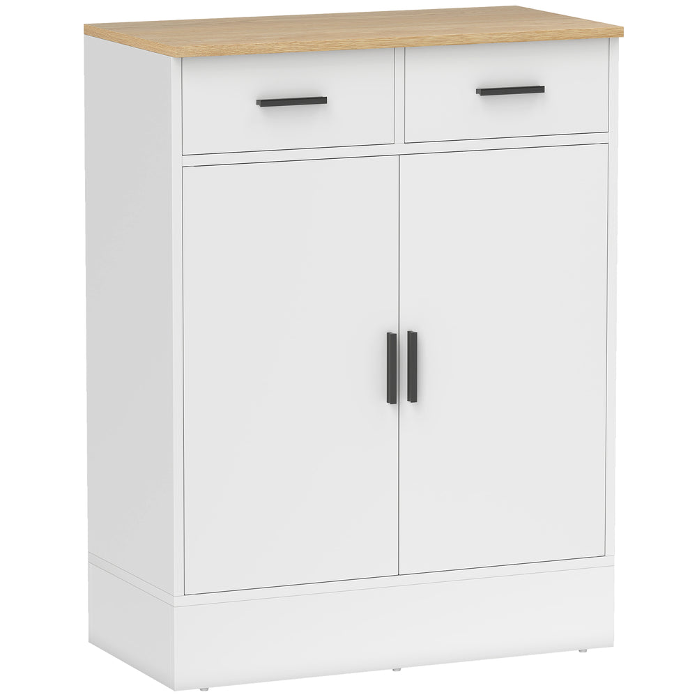 Sideboard Kommode mit Stauraum und Schubladen weiss Naturholz
