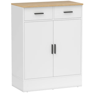 Sideboard Kommode mit Stauraum und Schubladen weiss Naturholz