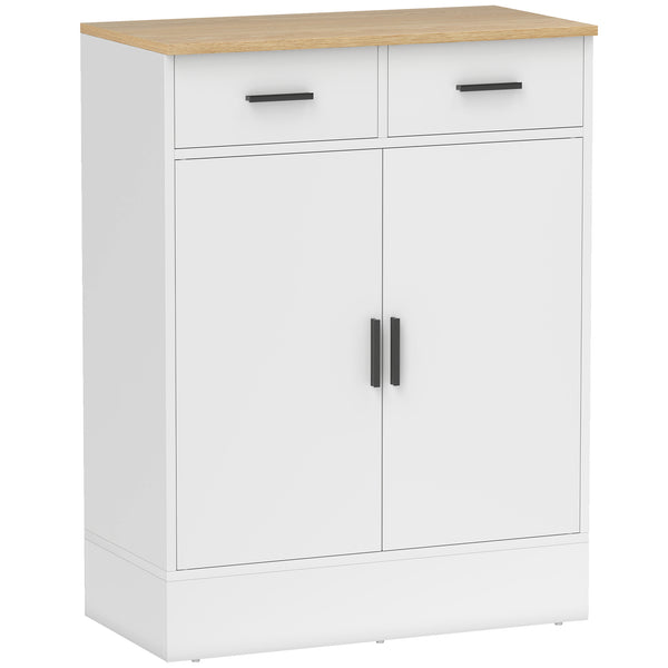 Sideboard Kommode mit Stauraum und Schubladen weiss Naturholz