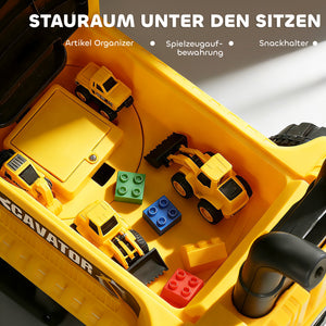 Sitzbagger für Kinder drehbar mit Schaufel 1,5-3 Jahre gelb