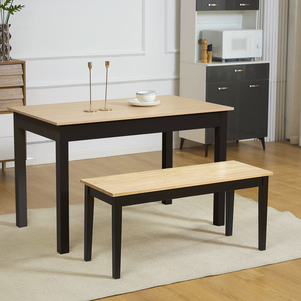 Sitzbank modern für 2 Personen Massivholz natur schwarz
