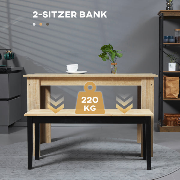Sitzbank modern für 2 Personen Massivholz natur schwarz