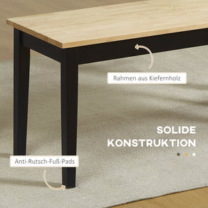 Sitzbank modern für 2 Personen Massivholz natur schwarz