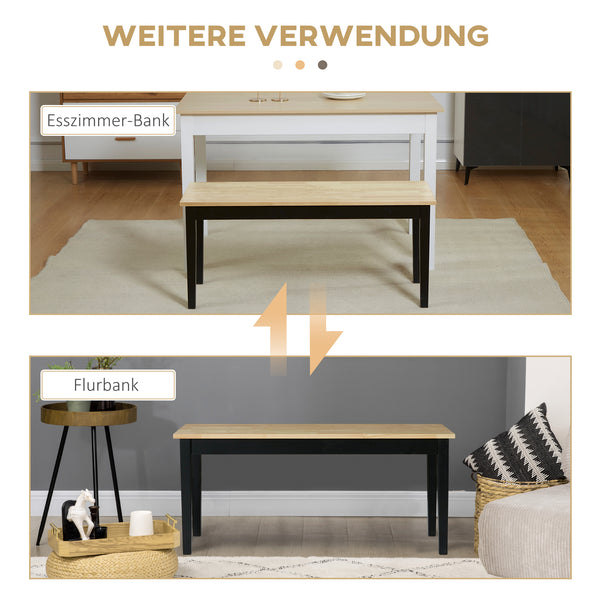 Sitzbank modern für 2 Personen Massivholz natur schwarz