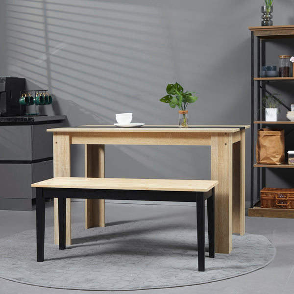 Sitzbank modern für 2 Personen Massivholz natur schwarz