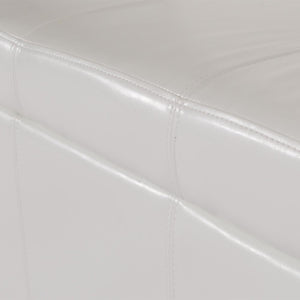 Sitzbank Aufbewahrung Leder Kunstleder 180x45x45cm weiss