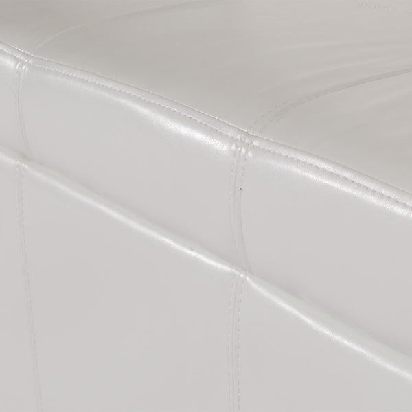 Sitzbank Aufbewahrung Leder Kunstleder 180x45x45cm weiss