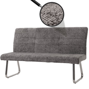 Sitzbank Esszimmerbank Edelstahl Chenille Öko-Tex 160cm dunkelgrau