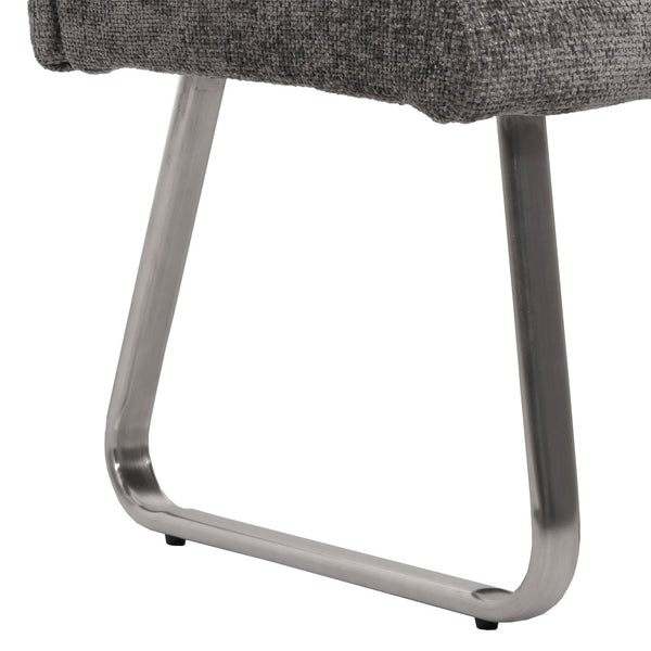 Sitzbank Esszimmerbank Edelstahl Chenille Öko-Tex 160cm dunkelgrau