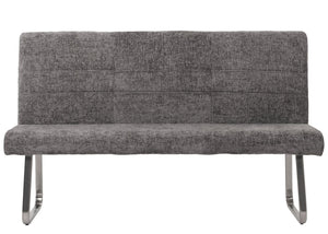 Sitzbank Esszimmerbank Edelstahl Chenille Öko-Tex 160cm dunkelgrau