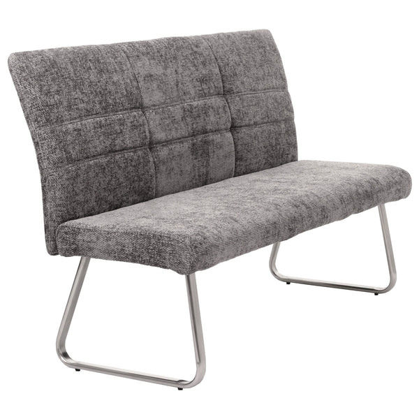 Sitzbank Esszimmerbank Edelstahl Chenille Öko-Tex 160cm dunkelgrau