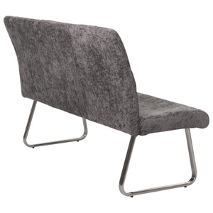 Sitzbank Esszimmerbank Edelstahl Chenille Öko-Tex 160cm dunkelgrau