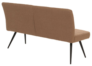 Sitzbank Esszimmerbank Polsterbank Rückenlehne Bouclé Metall 160cm braun