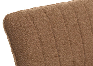 Sitzbank Esszimmerbank Polsterbank Rückenlehne Bouclé Metall 160cm braun