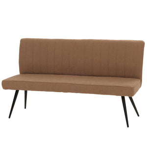 Sitzbank Esszimmerbank Polsterbank Rückenlehne Bouclé Metall 160cm braun