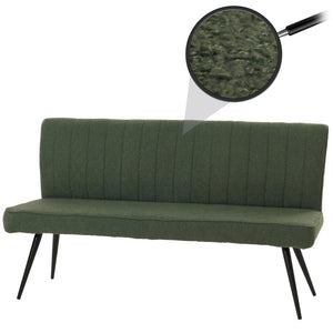 Sitzbank Esszimmerbank Polsterbank Rückenlehne Bouclé Metall 160cm grün