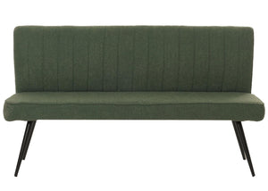 Sitzbank Esszimmerbank Polsterbank Rückenlehne Bouclé Metall 160cm grün