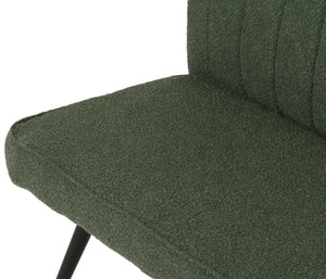 Sitzbank Esszimmerbank Polsterbank Rückenlehne Bouclé Metall 160cm grün