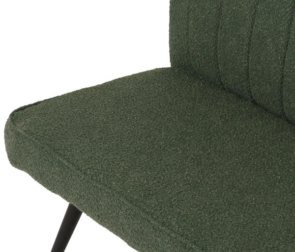 Sitzbank Esszimmerbank Polsterbank Rückenlehne Bouclé Metall 160cm grün