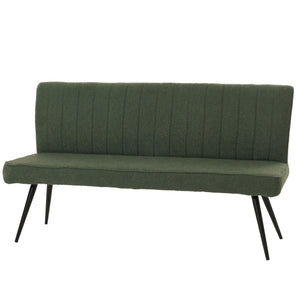 Sitzbank Esszimmerbank Polsterbank Rückenlehne Bouclé Metall 160cm grün