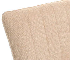 Sitzbank Esszimmerbank Polsterbank Rückenlehne Chenille Metall 160cm creme-beige