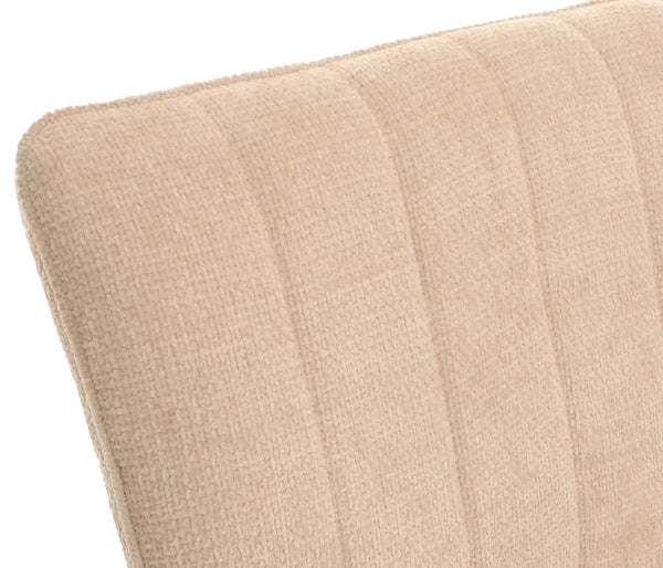 Sitzbank Esszimmerbank Polsterbank Rückenlehne Chenille Metall 160cm creme-beige