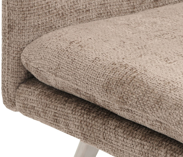 Sitzbank JAM-H70 Chenille Textil Edelstahl 180cm braun