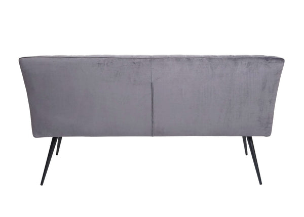 Sitzbank JAM-K16 Samt Metall 160cm dunkelgrau