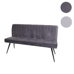 Sitzbank JAM-K16 Samt Metall 160cm dunkelgrau