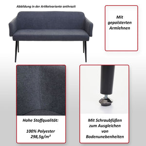 Sitzbank JAM-L13 Textil 133cm anthrazit