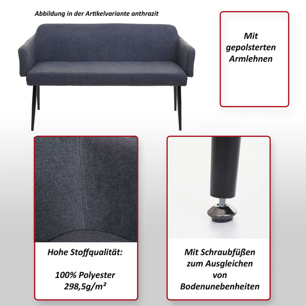 Sitzbank JAM-L13 Textil 133cm anthrazit