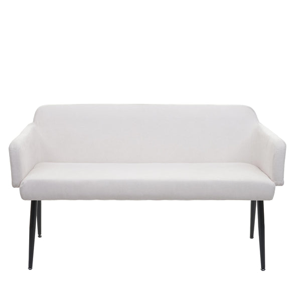 Sitzbank JAM-L13 Textil 133cm creme-weiss