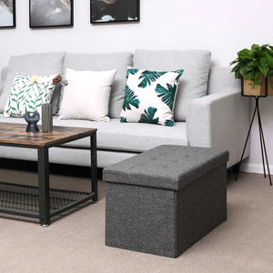 Sitzbank Stauraum kompakt 76x38x38cm Stoff Dunkelgrau