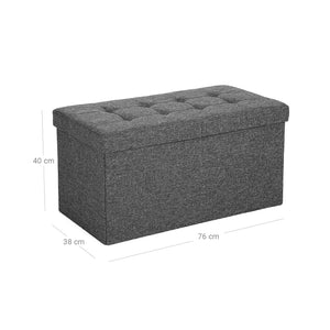 Sitzbank Stauraum kompakt 76x38x38cm Stoff Dunkelgrau