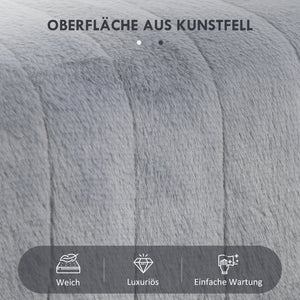 Sitzbank Kunstfell Metallbeine 82x30x47cm Grau