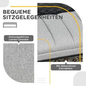 Sitzbank Leinenoptik 200kg Traglast stilvoll Hellgrau