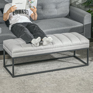 Sitzbank Leinenoptik 200kg Traglast stilvoll Hellgrau