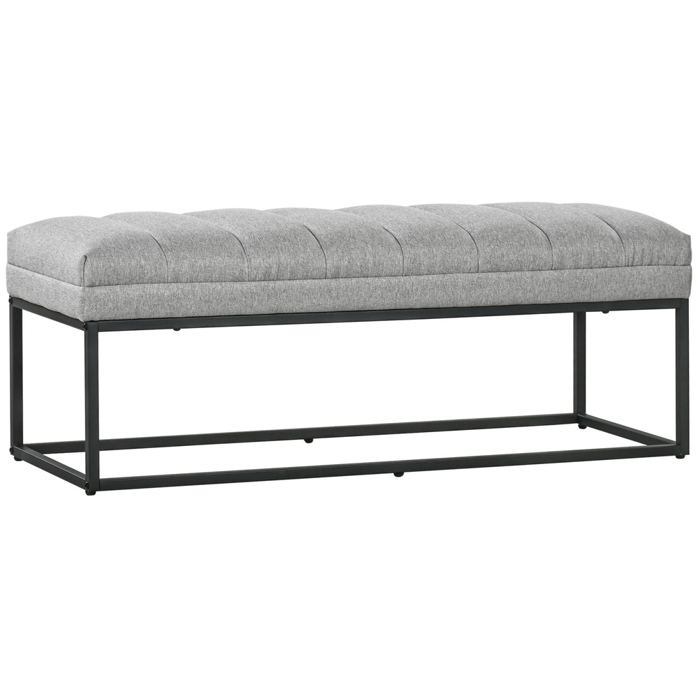 Panca effetto lino, capacità di carico 200 kg, elegante, grigio chiaro
