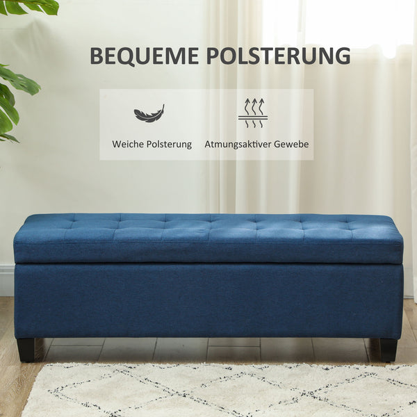 Sitzbank Ottomane Flurbank mit Stauraum blau