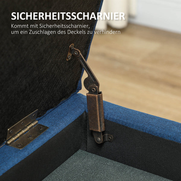 Sitzbank Ottomane Flurbank mit Stauraum blau