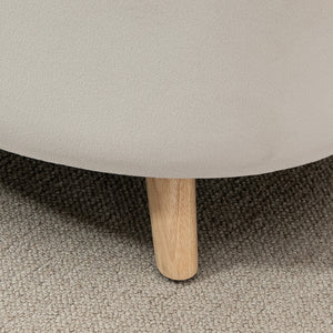 Sitzbank oval mit Stauraum & Samtoptik Holzbeine 71x51.5x42cm Beige