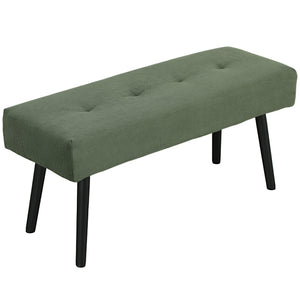 Sitzbank Polsterbank mit Metallbeinen 100x36x45cm Cord grün