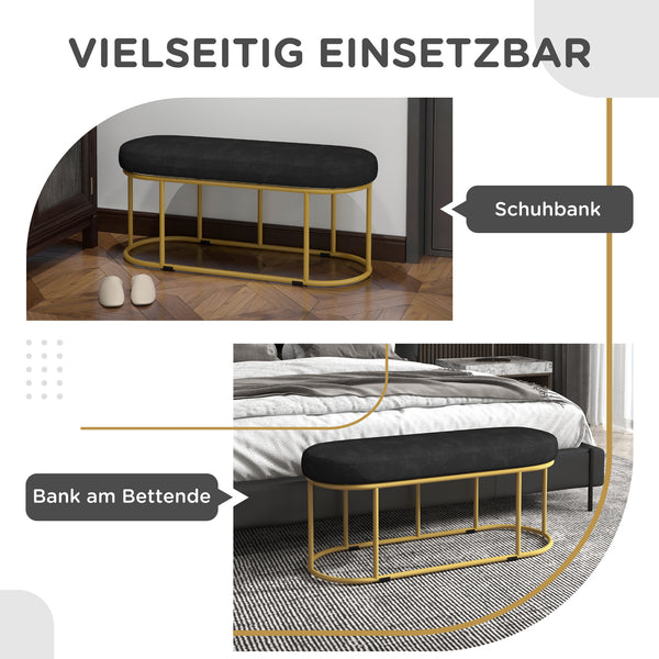 Sitzbank Polsterbank Samtoptik 200kg Traglast vielseitig Blau