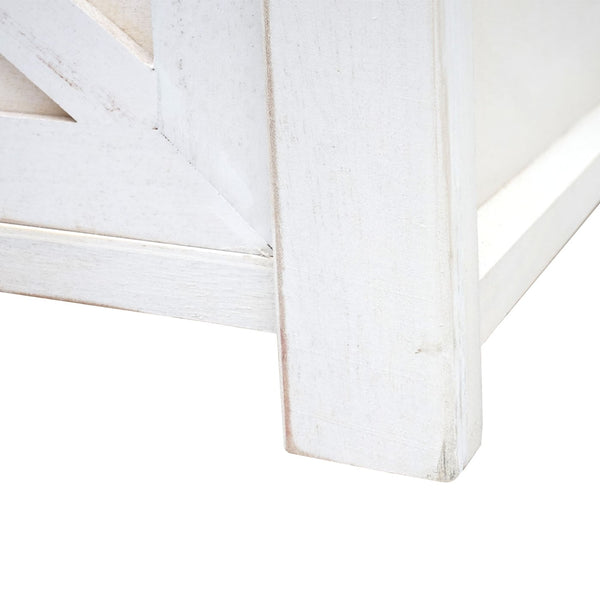 Sitzbank mit Staufächern Polsterbank Shabby-Look 43x102x33cm weiss