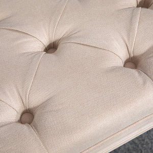Panca imbottita vintage, fino a 120 kg, 80x40x43 cm, beige