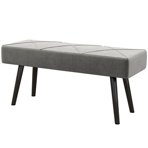 Sitzbank Polsterbank Samtoptik X-Muster 100x36x45cm Grau