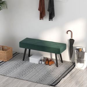 Sitzbank Polsterbank Samtoptik X-Muster 100x36x45cm Grün